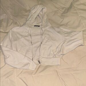 Brandy Melville Cream Zip-Up Hoodie